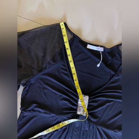 Rosegal plus size 2 X Spandex with Sequin  dress black blose - Picture 13 of 13